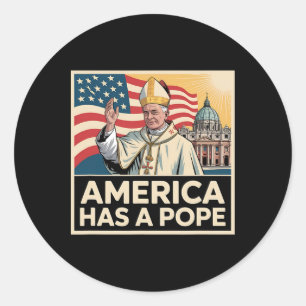 Adesivo Redondo América Tem Um Novo Papa Católico Americano