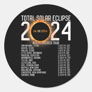 Adesivo Redondo América Tour 2024 Totalidade no Eclipse Solar Tras
