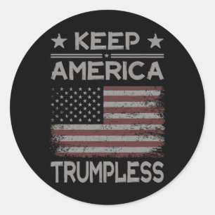 Adesivo Redondo América Trumpless - Anti Trump Afetou Americano