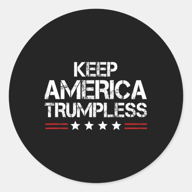 Adesivo Redondo América Trumpless - Engraçado Anti Trump Mens &amp (Frente)