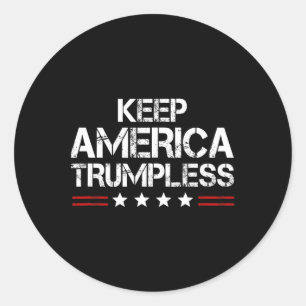 Adesivo Redondo América Trumpless - Engraçado Anti Trump Mens &amp