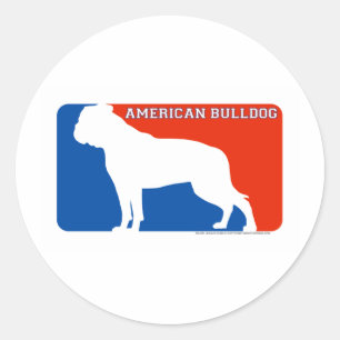 Adesivo Redondo American Buldol Major League Dog Sticker