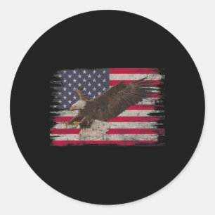 Adesivo Redondo American Byld Eagle 4 De Julho Usa Bandeira Patrió