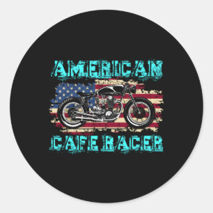 Adesivo Redondo American Cafe Racer Biker