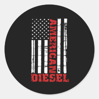 Adesivo Redondo American Diesel Flag Truck Turbo Brothers