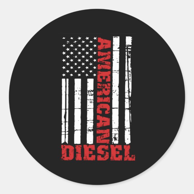 Adesivo Redondo American Diesel Flag Truck Turbo Brothers (Frente)