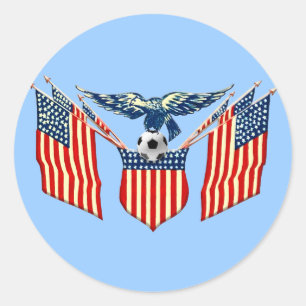 Adesivo Redondo American Eagle Vintage, emblema do futebol america