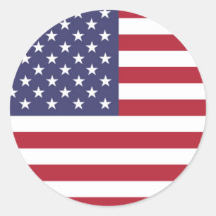 Adesivo Redondo American EUA Flag Round Sticker