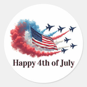 Adesivo Redondo American Flag, 4 de julho
