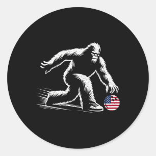 Adesivo Redondo American Flag Bigfoot Boliche Bowler