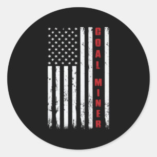 Adesivo Redondo American Flag Cole Miner