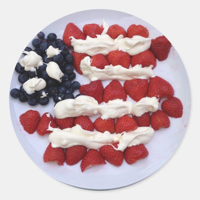 Adesivo Redondo American Flag Dessert (Frente)