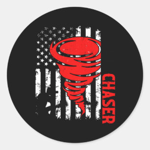 Adesivo Redondo American Flag Estados Unidos Tornado Storm Chaser