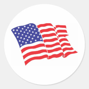 Adesivo Redondo American Flag EUA