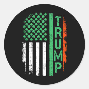 Adesivo Redondo American Flag Trump 45 47 Dia de São Patrício Iris