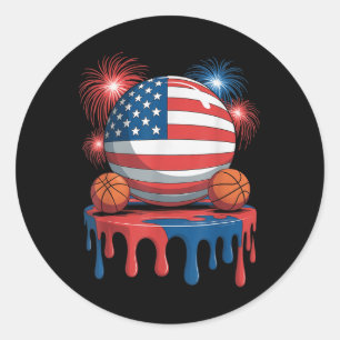 Adesivo Redondo American Flag Usa Sorvete Game Basball D