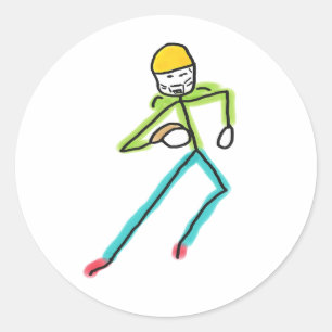 Adesivo Redondo American Football Stickman