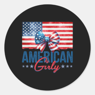 Adesivo Redondo American Girly Happy 4 De Julho Arco Amer
