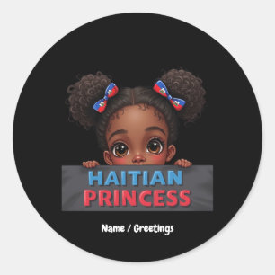 Adesivo Redondo American Haitian Flag Day Haitian Princess