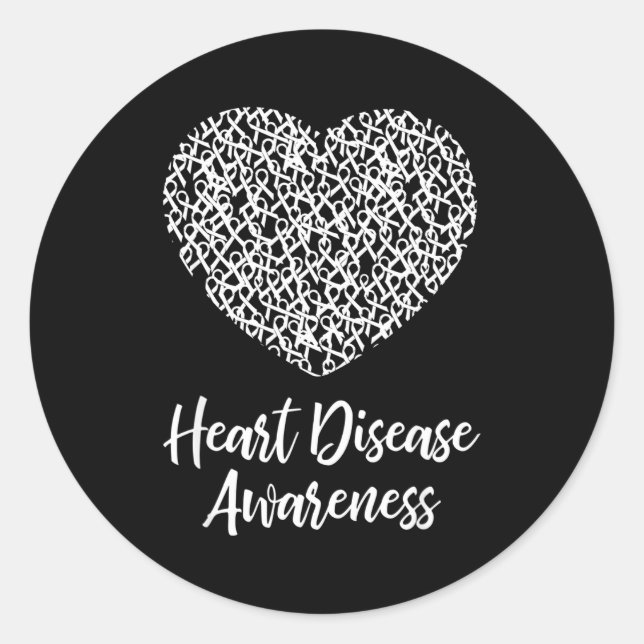 Adesivo Redondo American Heart Month Suprt Tees Co Heart Disease A (Frente)