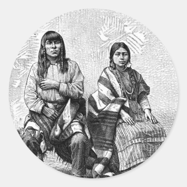 Adesivo Redondo American Indians Sticker (Frente)