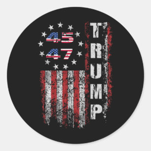 Adesivo Redondo American Made Trump Store Merchandise Trump 45 47