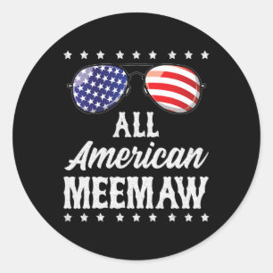 Adesivo Redondo American Meemaw 4° Dia da Independência Patri
