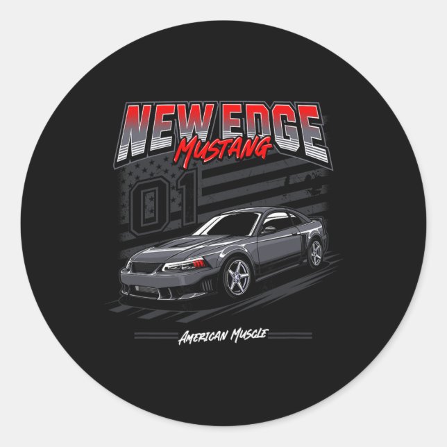 Adesivo Redondo American Muscle Car New Edge Coupe 4.6  (Frente)