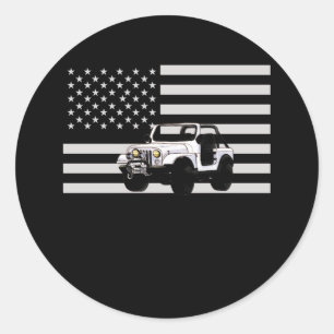 Adesivo Redondo American Off Roading Off Road USA Flag