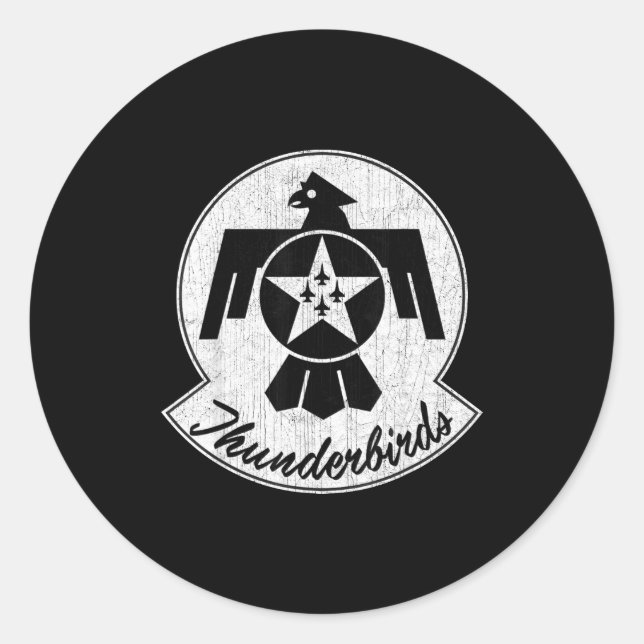 Adesivo Redondo American Patriotic F16 Fighter 57th Wing Tbirds Gi (Frente)