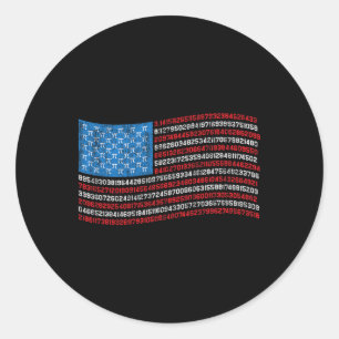 Adesivo Redondo American Pi 4 de julho de matemática