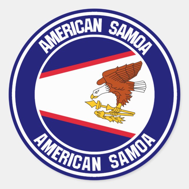 Adesivo Redondo American Samoa Round Emblem (Frente)