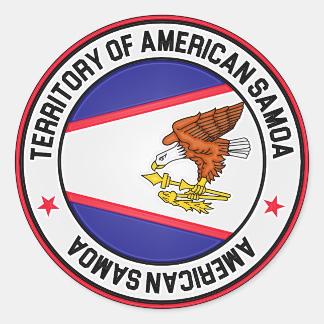 Adesivo Redondo American Samoa Round Emblem (Frente)