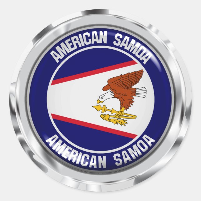 Adesivo Redondo American Samoa Round Emblem (Frente)