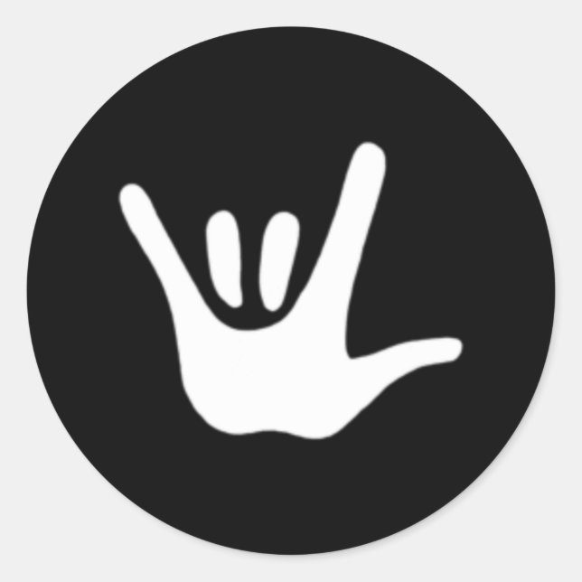 Adesivo Redondo American Sign Language Love Asl Deaf Awareness  (Frente)