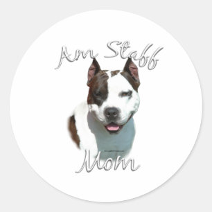 Adesivo Redondo American Staffordshire Terrier Mãe 2