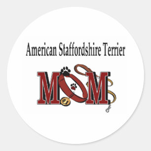 Adesivo Redondo American Staffordshire Terrier Mom Sticker