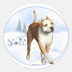 Adesivo Redondo American Staffordshire Terrier Noel
