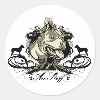 Adesivo Redondo American Staffordshire Terrier Stickers