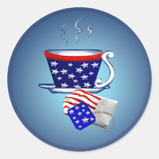 Adesivo Redondo American Tea Cup e Bag Sticker
