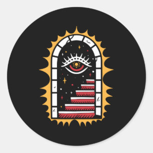 Adesivo Redondo American Traditional Old School Tattoo Flash Ink S