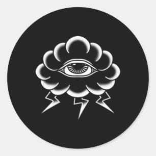 Adesivo Redondo American Traditional Tattoo Edgy Old School Flash