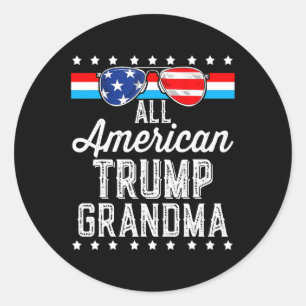 Adesivo Redondo American Trump Grandma American Flag Sungs Trump