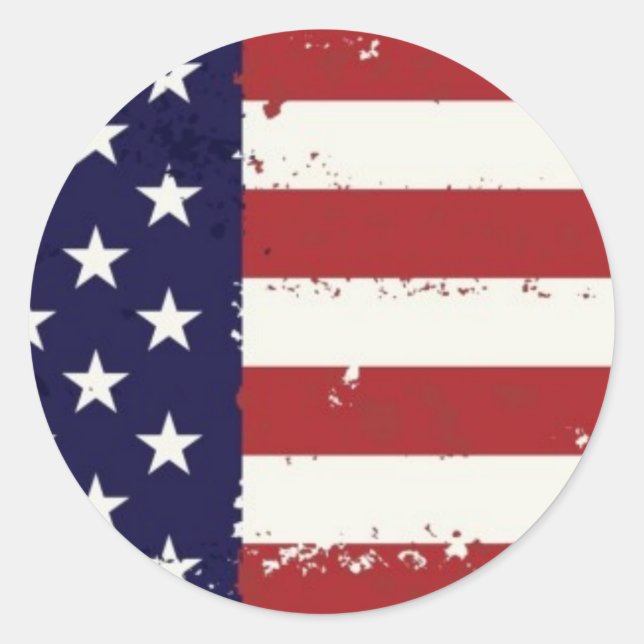Adesivo Redondo Americana American Flag Sticker (Frente)