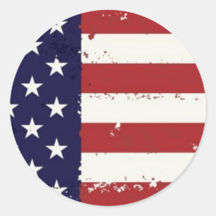 Adesivo Redondo Americana American Flag Sticker