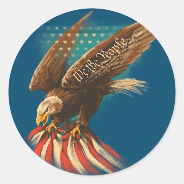 Adesivo Redondo Americana Vintage (Frente)