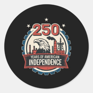 Adesivo Redondo Americano 2026 - 250 Anos De Independência America