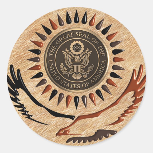 ADESIVO REDONDO AMERICANO BRONZE SEAL EAGLE (Frente)