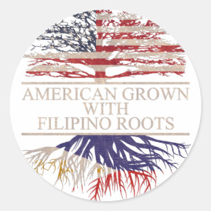 Adesivo Redondo Americano cultivado com raízes de filipino