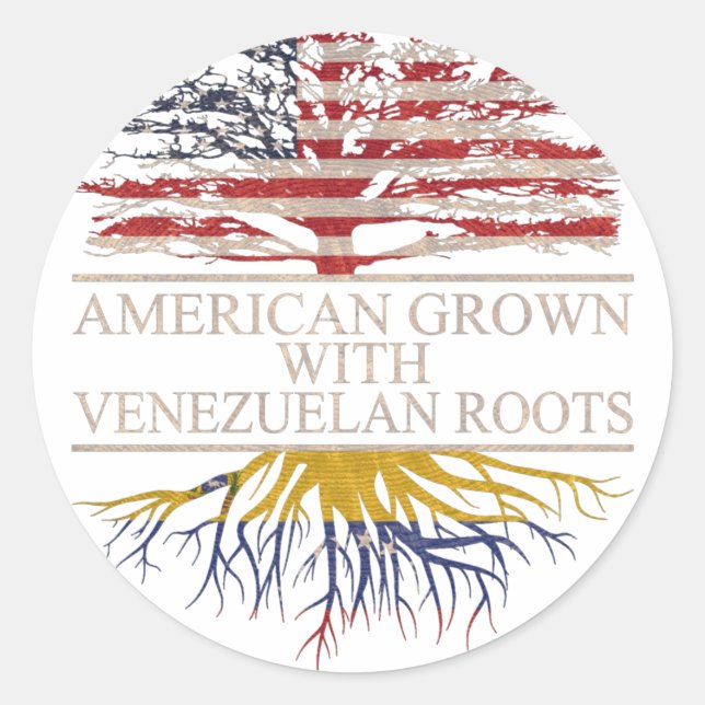 Adesivo Redondo Americano cultivado com raízes venezuelanas (Frente)
